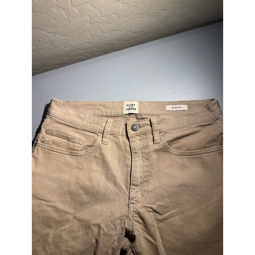 Flint and Tinder 365 Pants Slim Fit Tan Khaki Chinos 29x30 Mens